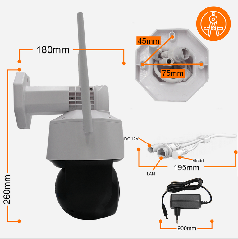 Orllo TZ3 Außen Wi-Fi poe 5MP IP Kamera