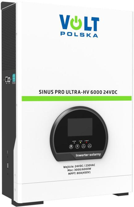 SinusPro Ultra-HV 6000 24V/230V 3000/6000W 80A MPPT (450V) napelemes inverter 24V/230V 3000/6000W 80A (450V)