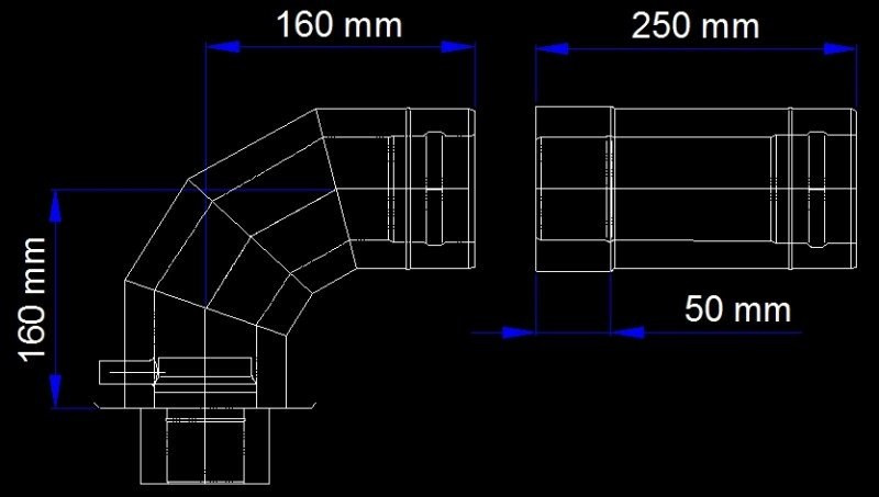 Connecting kit for the 80/125 air/flue gas shaft for turbo boilers from Saunier Duval