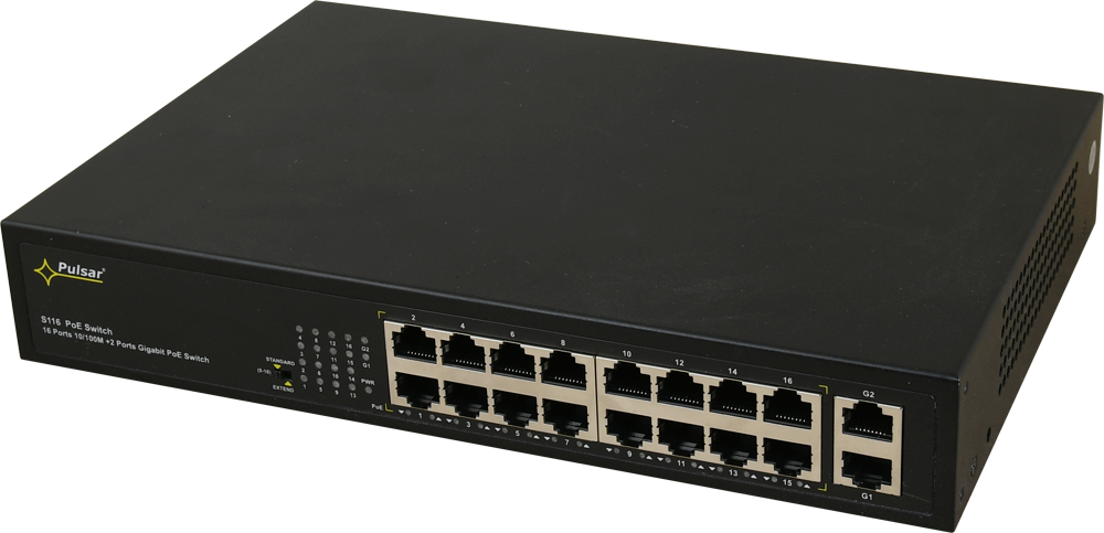 PULSAR 16-port switch S116 for 16 IP cameras