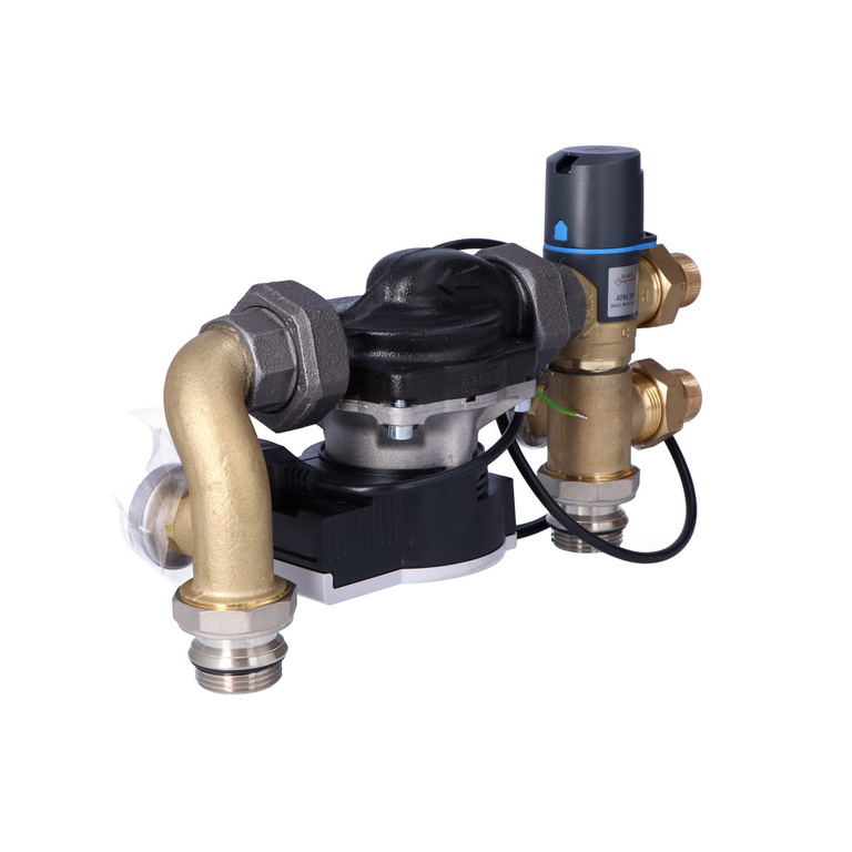 Gruppo pompa con valvola miscelatrice termostatica a tre vie Kvs 1,6 gamma 20-43°C