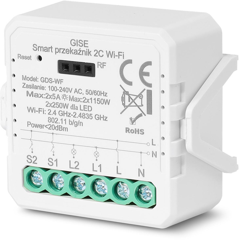 GISE Smart Double Relay modul WiFi | Tuya | GDS-WF