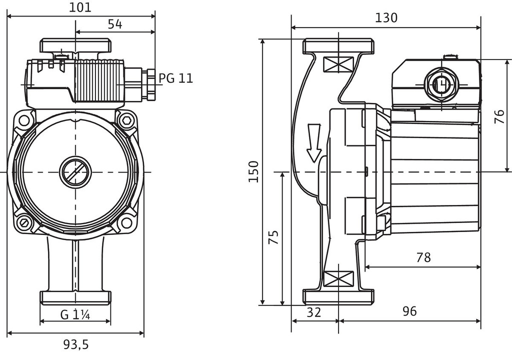 Circulation pump Wilo-STAR-Z 20/4-3(150mm)