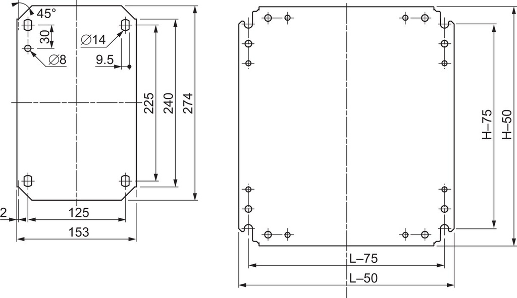 Solide Montageplatte 800x 600mm