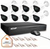 Surveillance set of 8 IP tube cameras EZ-IP by Dahua reliable 2K protection