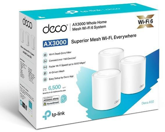 SYSTÈME MAILLÉ WI-FI DOMESTIQUE TP-LINK DECO X50 (3-PACK)