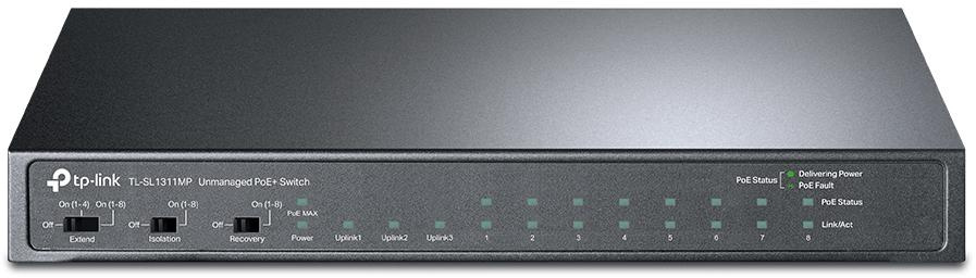 Switch TP-Link TL-SL1311MP 8-Port PoE mit 3 Uplink-Anschlüssen