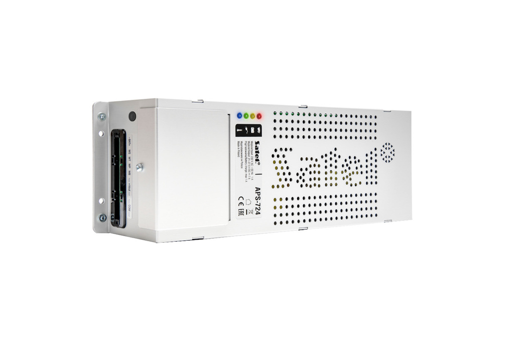 APS-724 buffer power supply with up to 24V and 7A capacity for security systems