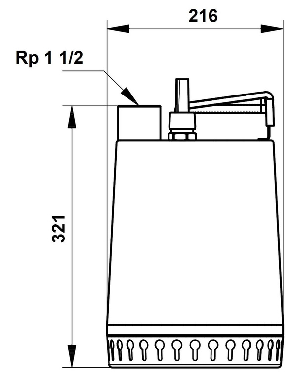 Schmutzwasser-Tauchpumpe UNILIFT AP12.40.06.A1 1x230V, Chrom-Nickel-Stahl, 5m Kabel mit SCHUCO-Stecker