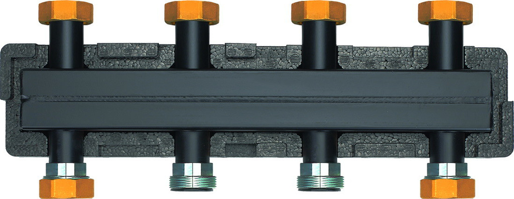 Distributor with three circuits for simultaneous connection of multiple devices