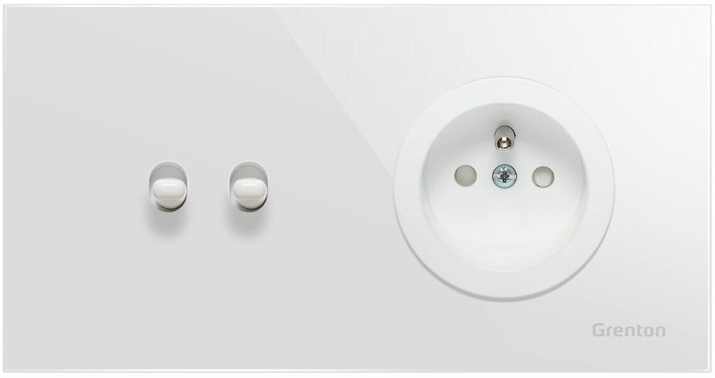 Gniadko type F SOCKET+SWITCH white Grenton