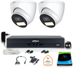 Kit de vigilancia Dahua 2 cámaras FullHD de exterior DVR 1TB 4in1 drive