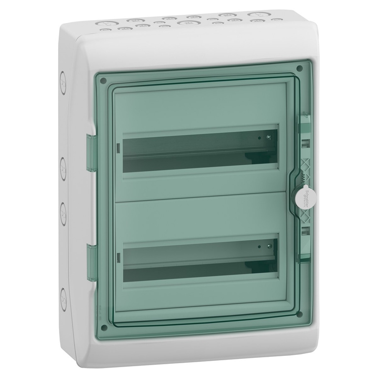 Mureva (former Kaedra) IP65 surface-mounted switchboard MRV-2-12-NT-T transparent door 2 rows 12 modules/row