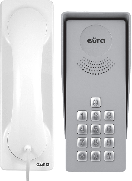 EURA ADP-36A3 'INGRESSO BIANCO' Türsprechanlage - 1-Familie, Außenkassette mit Tastatur