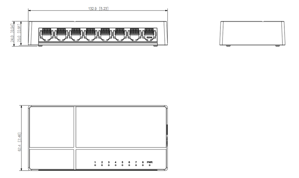 Switch Dahua PFS3008-8GT-L-V2, 8-port, 10/100/1000 Mbps, unmanaged, desktop