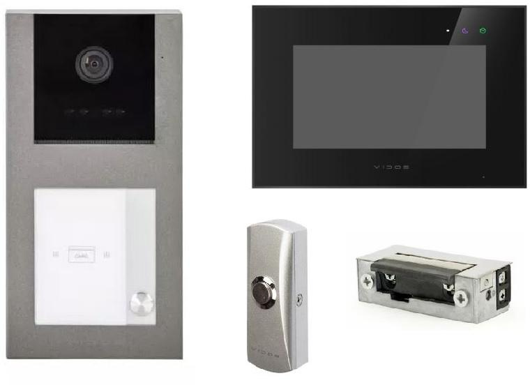 VIDOS WIDEDOMOFON X S11-1/M10B-X + KNOP + ELEKTRISCHE DEUROPENER