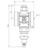 AFRISO Frostschutzventil AAV 300, G1 1/4", PN10, Kvs 70 m3/h, Öffnungstemperatur 3°C.