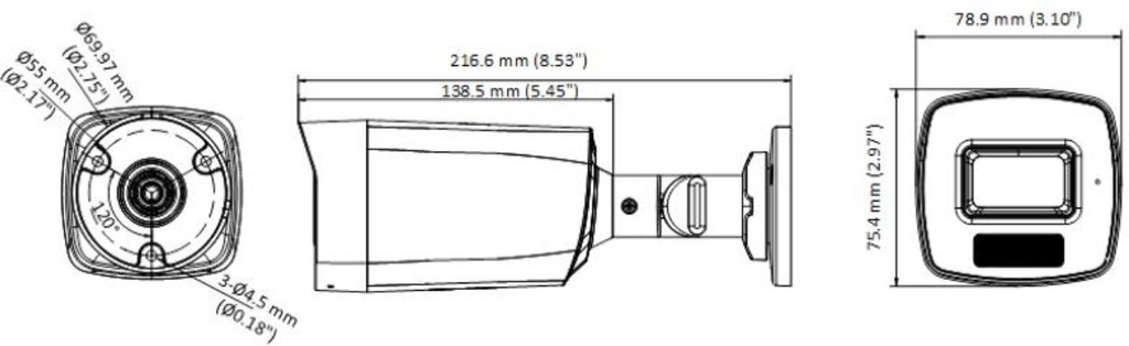Kamera Hikvision 4 v 1 DS-2CE17K0T-LFS 2,8 mm