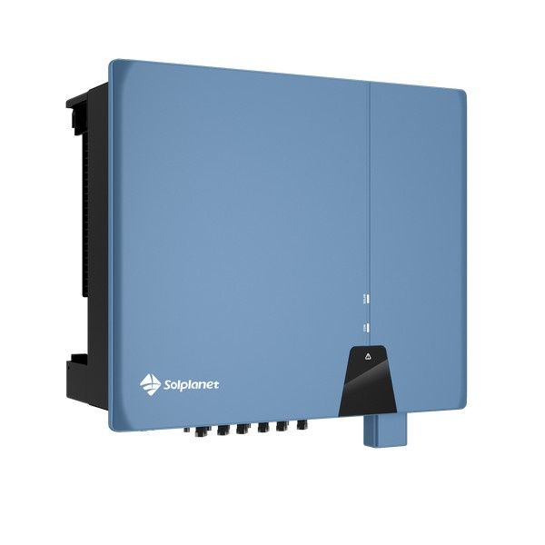 Solplanet Inverter ASW 27K-LT-G3: 27kW, 3-phase, 3 MPPT, Wi-Fi, RS485, optional 4G, DC type II protections, 3x32A disconnect switch.