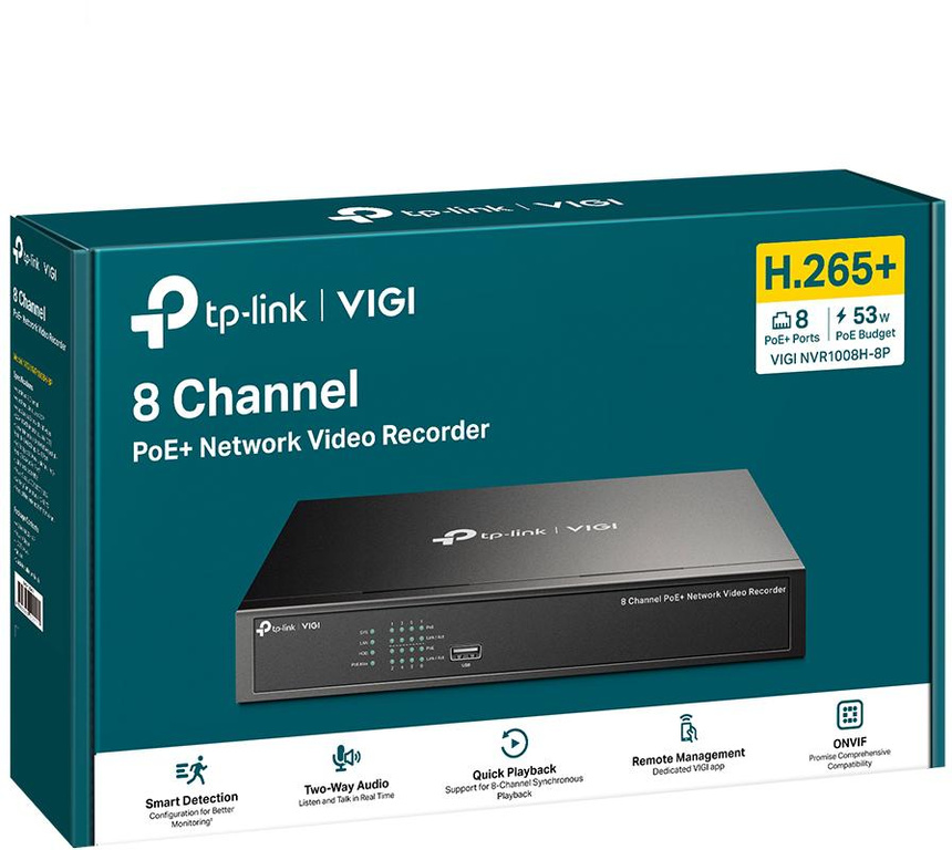 TP-Link Vigi NVR1008H-8P Enregistreur avec 8 ports PoE