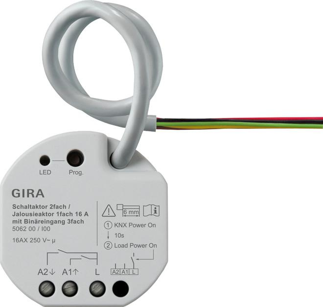 GIRA relä-/jalusiaktuator 2x/1x 16 A PT KNX ONE 506200