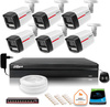 Dahua IP surveillance set of 6 outdoor LED WizColor 2K cameras with 50m night view