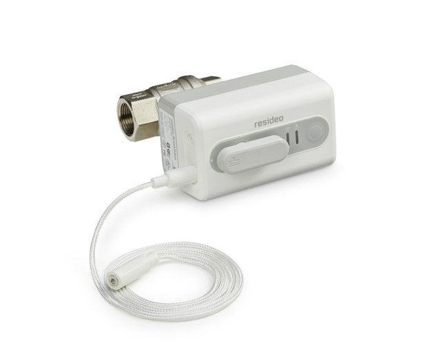 Válvula de bola de cierre de 1 y 1/4 de pulgada con actuador WiFi L5 y sensor de inundación por cable