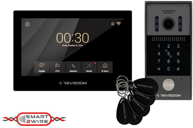 Revizoom RM-T273HD Schwarz Video-Türsprechanlage mit RC-212HD-CK1 Kamera