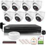 Dahua TIOC 5mpx 2K IP Surveillance Kit 8 Kameras IPC-HDW3549H-AS-PV-0280B-S5 DVR mit Festplattenlaufwerk für Dauerbetrieb