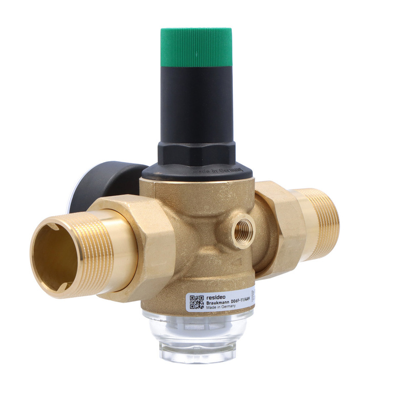 Tryckregulator, med skruvar, 1 1/4 tum, med tryckmätare 0-10 bar