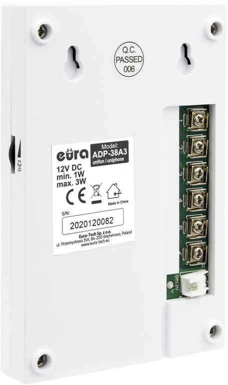 EURA ADP-38A3 Interphone ENTRA blanc