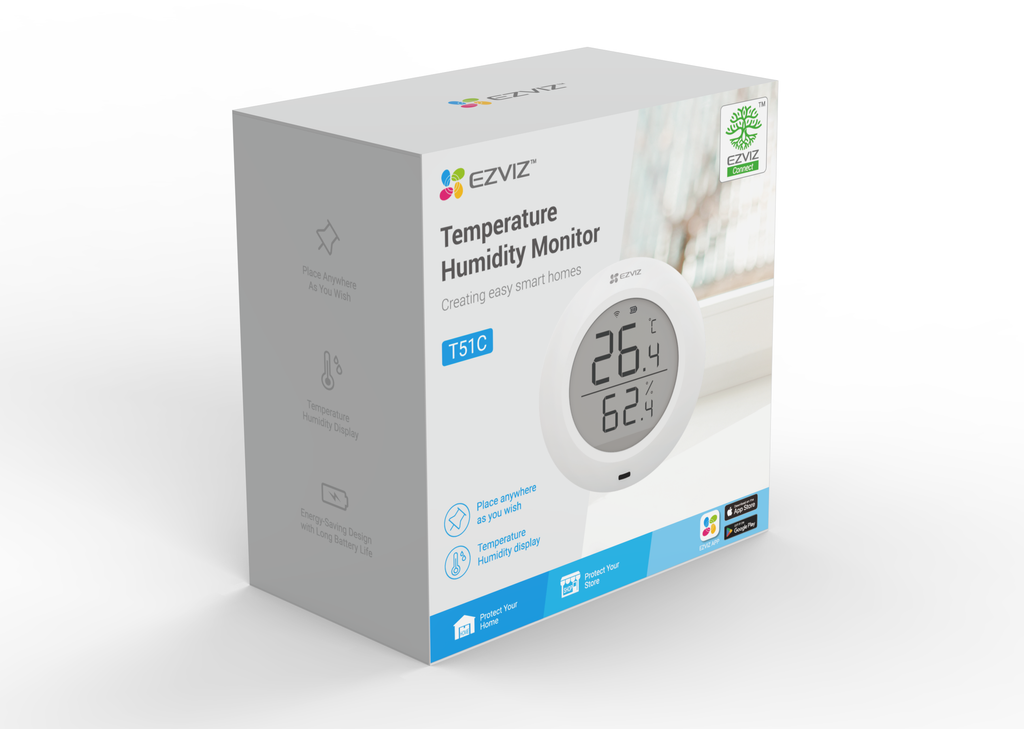 Senzor de temperatură și umiditate T51C de la EZVIZ