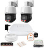 Set di sorveglianza IP Dahua con 2 telecamere PTZ da 4MP e HDD da 1 TB