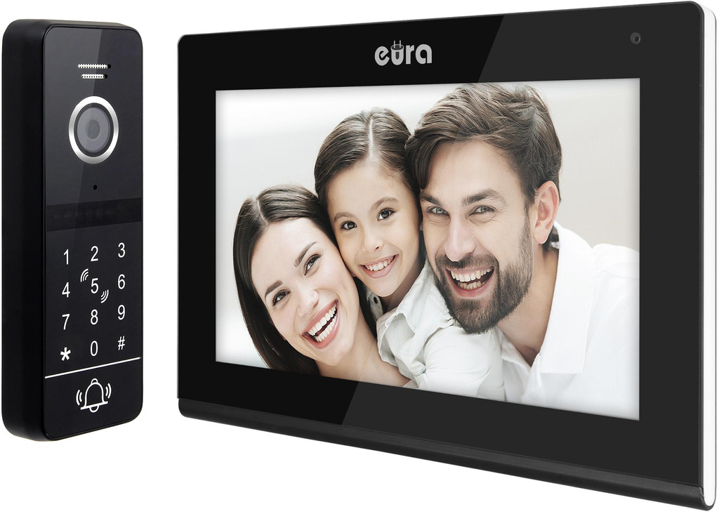 EURA VDP-97C5 videophone black, lcd 7", wi-fi, proximity reader, Tuya