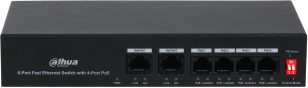 Switch Dahua PFS3006-4ET-36 - 6-port, 4x PoE, 10/100Mbps, 36W power supply