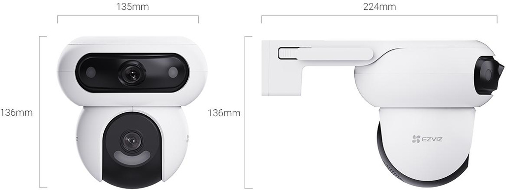Cámara IP Ezviz H90 con resolución de 4MP+4MP