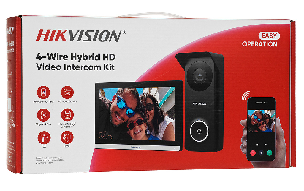 Hikvision DS-KIS313-P hybrid video intercom set with monitor and door station 4-wire