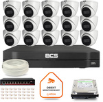 BCS Line IP Surveillance Kit 15x Camera BCS-L-EIP14FSR3-AI1 DVR with 1TB drive