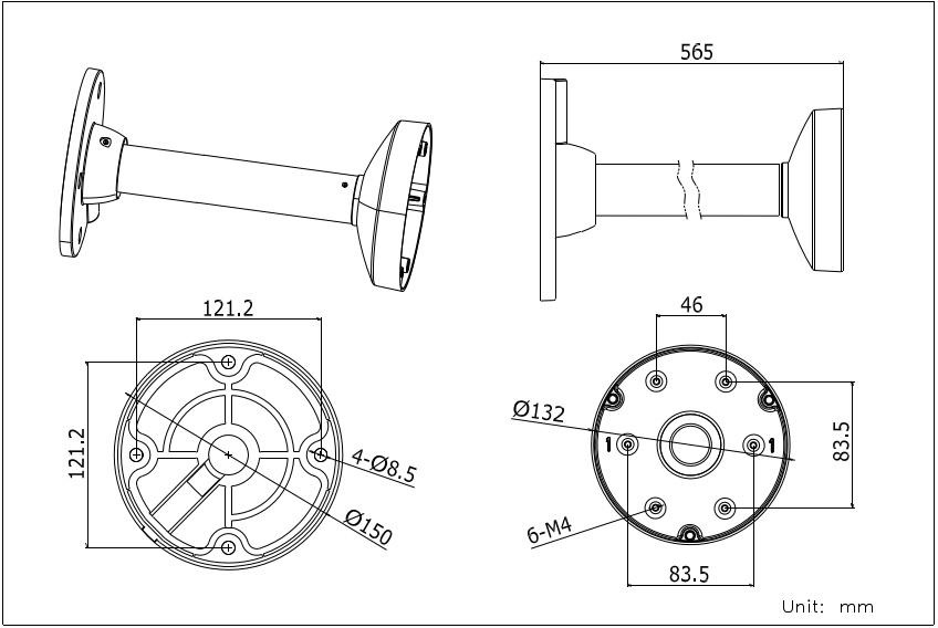 HIKVISION DS-1271ZJ-130-TRL POIGNÉE