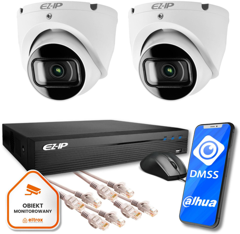 Kit de surveillance de 2 caméras IP EZ-IP par Dahua protection fiable 2K