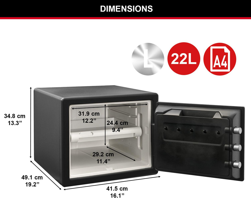 Master Lock fireproof and waterproof safe LFW082FTC