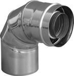 Coude 87° pour l'air de combustion DN60/100 argent