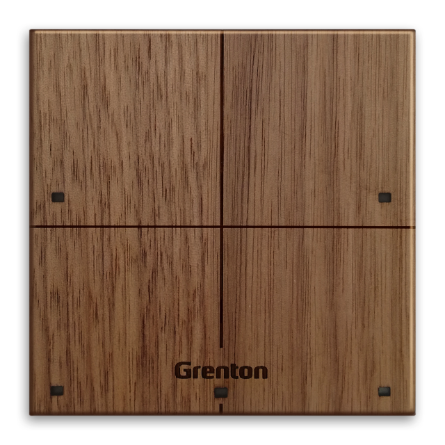 TOUCH PANEL 4B dark wood touch panel with icons Grenton