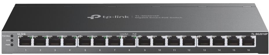 Switch TP-Link TL-SG2016P s 8 porty PoE+ pro síť Ethernet