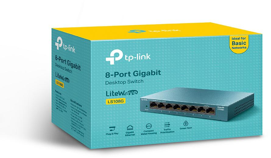 Switch TP-Link LS108G - 8-Port Gigabit Switch Network Metal