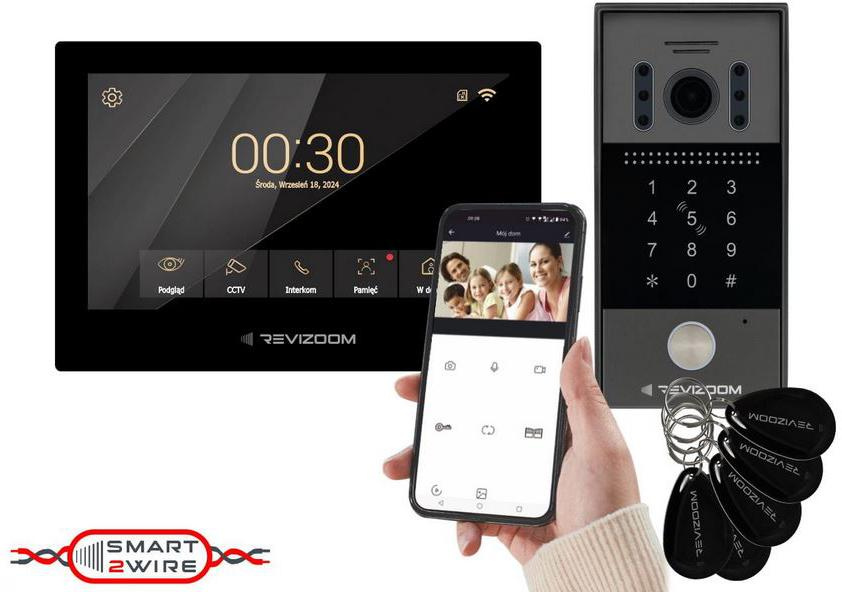 Wideodomofon Revizoom RM-T273HD Black z kamerą RC-212HD-CK1