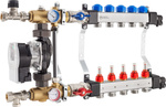 InoxFlow manifold with mixing system USFP series 6 circuits for underfloor heating