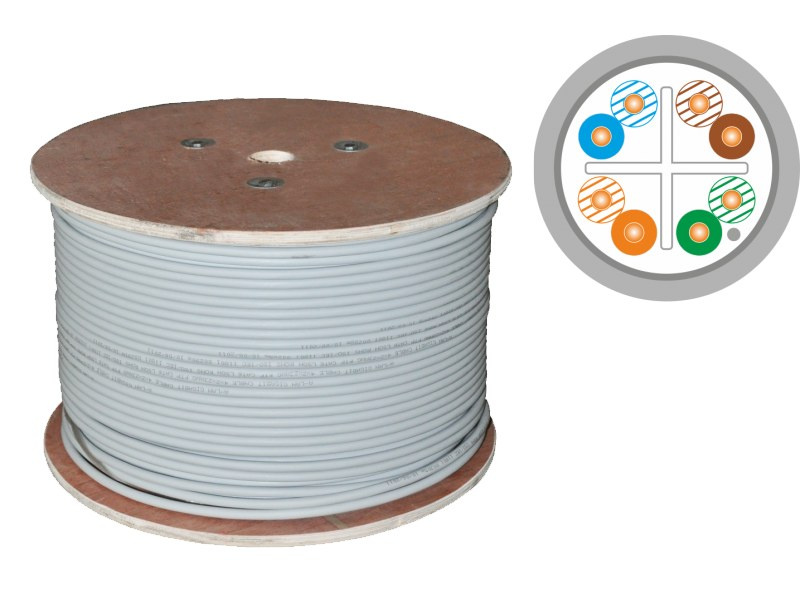 FTP cat.6 PVC 4PR Eca 305m Q-LANTEC - 10 ans de garantie