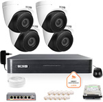 BCS Basic IP Surveillance Kit 4x BCS-B-EIP45VSR3(2.0) Kamera DVR mit 1TB HDD