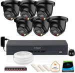 KIT OF 6 Dahua 5mpx IP Cameras IPC-HDW2549TM-S-IL-0280B-BLACK + DISK 1TB